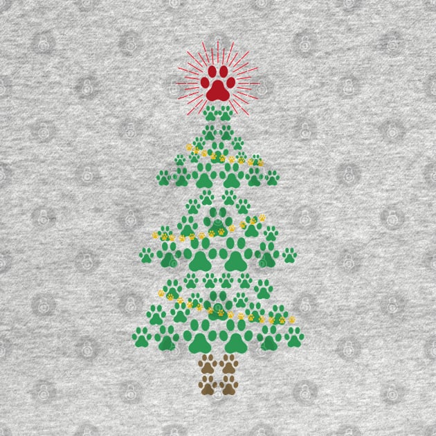 Dog Paw Print Christmas Tree by MasliankaStepan